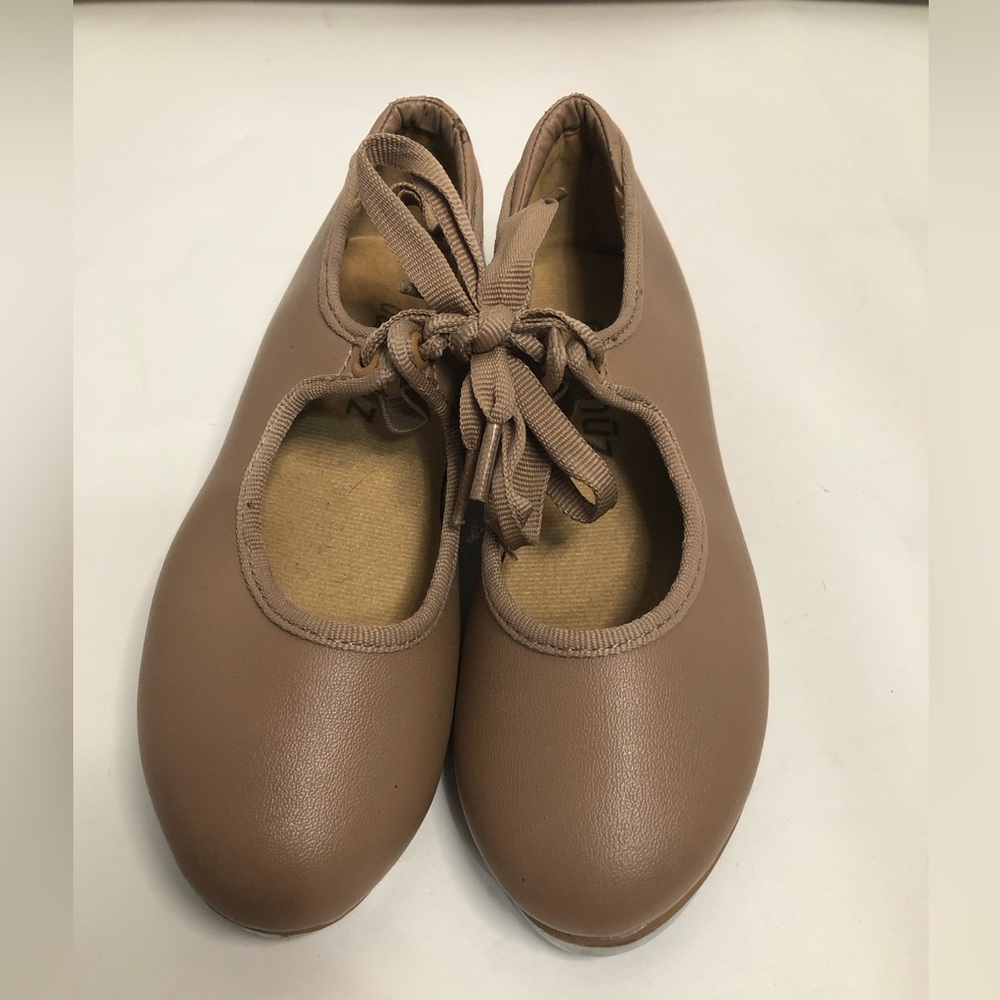 Danshuz tan‎ tap shoes star tone girls size 10.5 dance recital